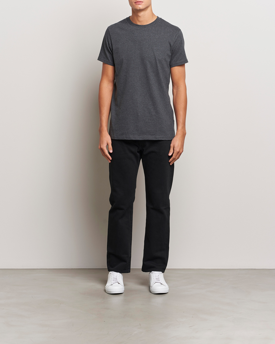 Herr | T-Shirts | Bread & Boxers | Heavy Cotton Crew Neck T-Shirt Dark Grey Melange