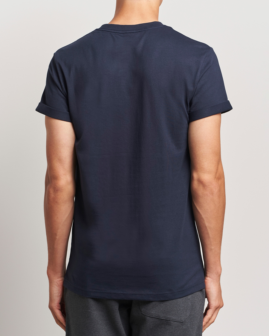 Herr | T-Shirts | Bread & Boxers | Roll-Up Crew Neck T-Shirt Dark Navy
