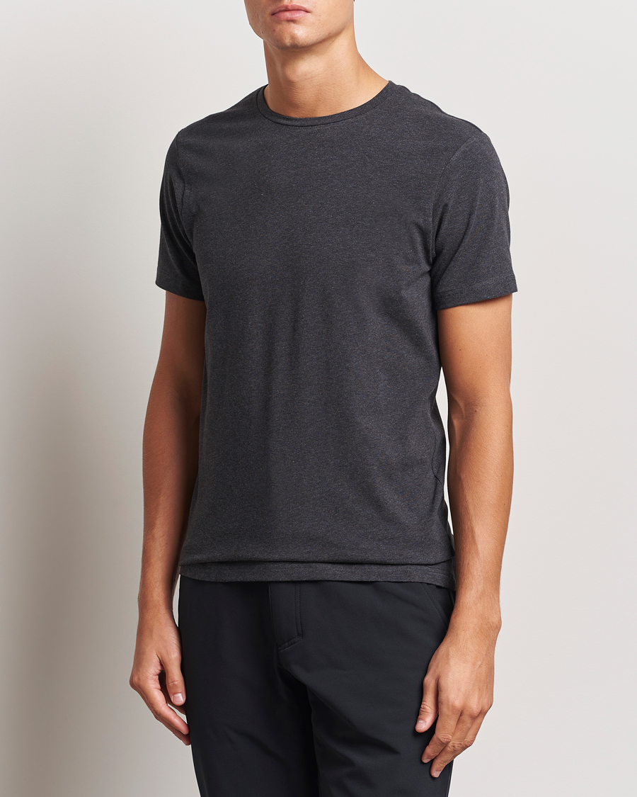 Herr | T-Shirts | Bread & Boxers | 2-Pack Crew Neck T-Shirt Dark Grey Melange