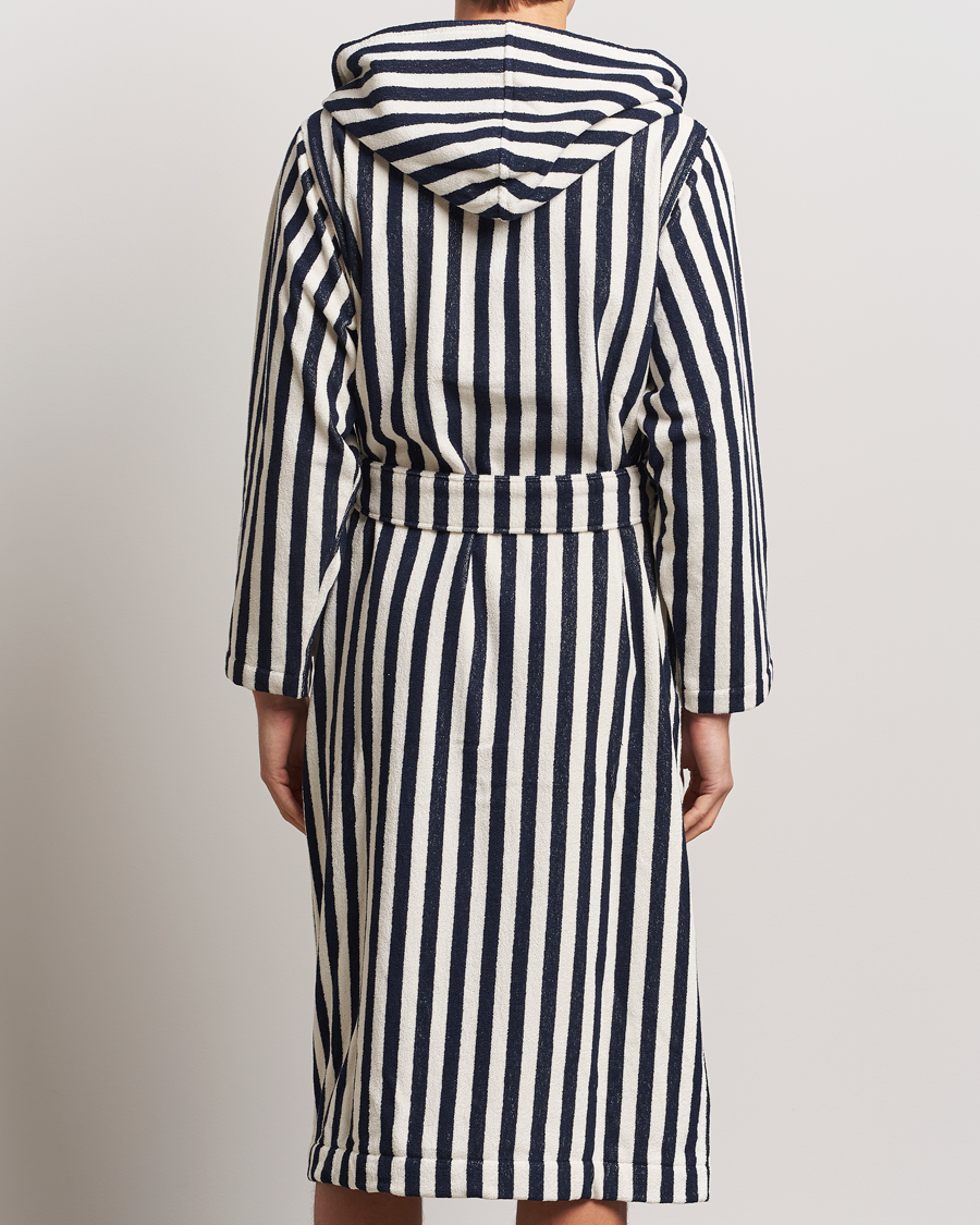 Herr | Tekla Organic Terry Hooded Bathrobe Humbug Stripes | Tekla | Organic Terry Hooded Bathrobe Humbug Stripes