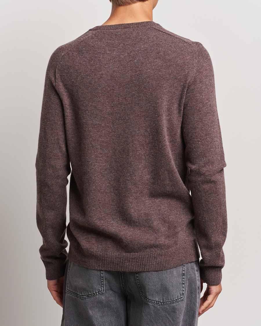 Herr | Tröjor | KnowledgeCotton Apparel | Lambswool Roundneck Brown