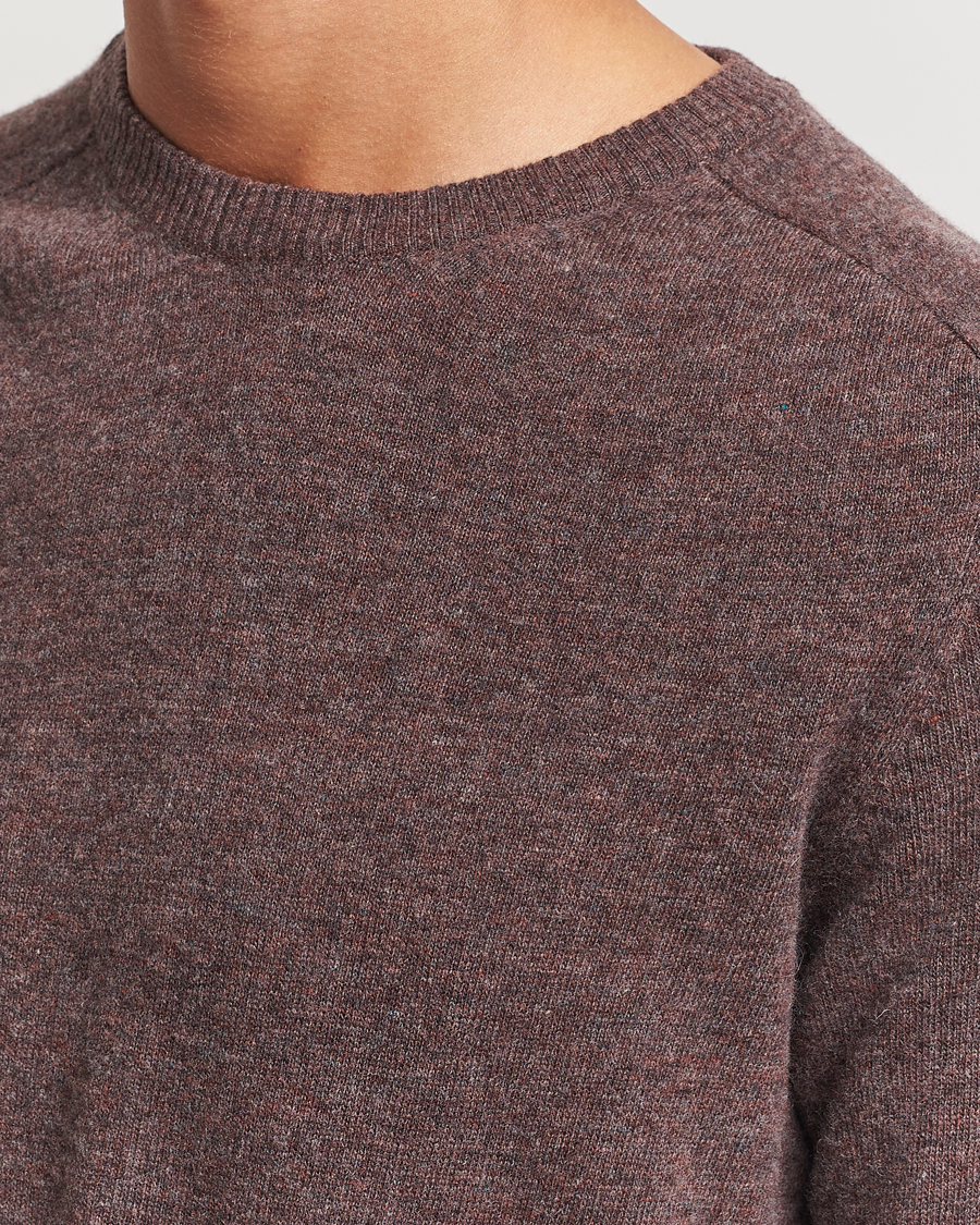 Herr | Tröjor | KnowledgeCotton Apparel | Lambswool Roundneck Brown