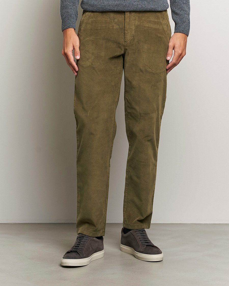 Herr | Byxor | KnowledgeCotton Apparel | Chuck Regular Cord Trousers Olive