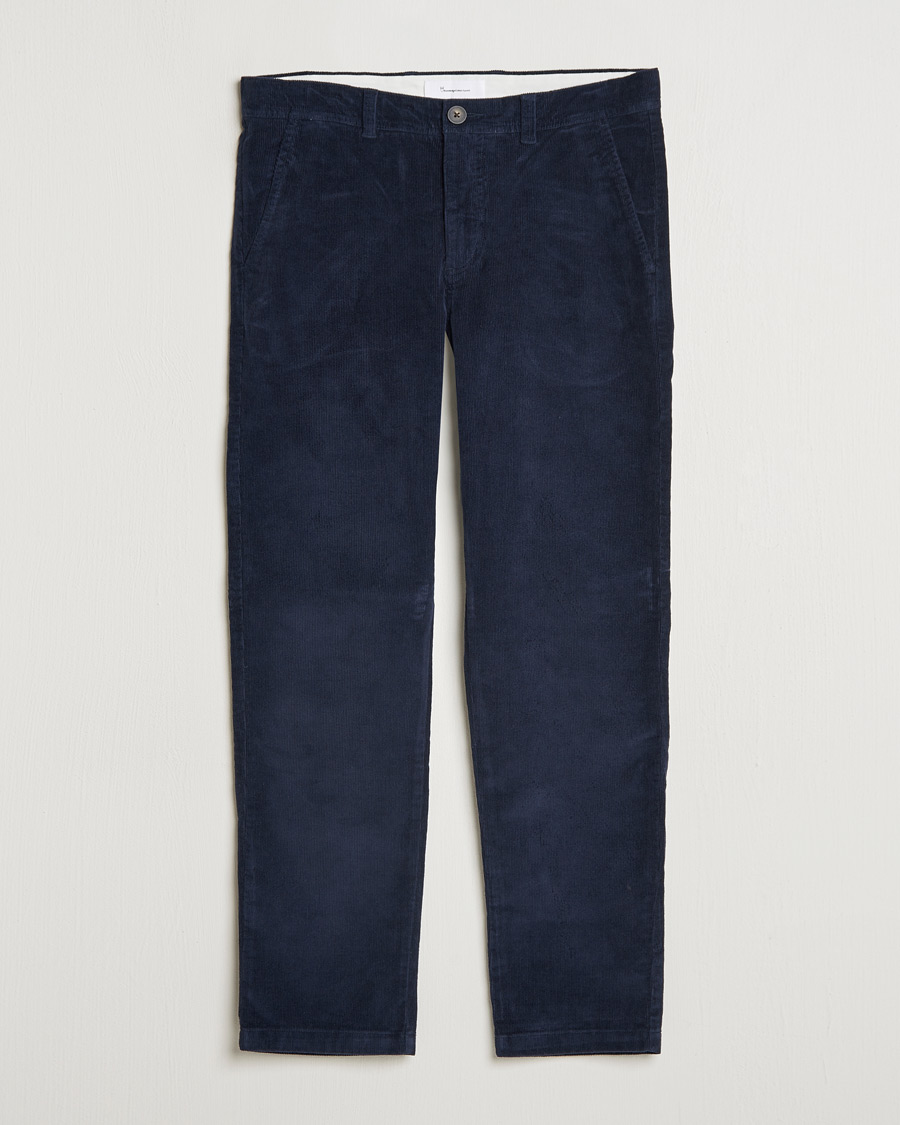 Herr | Byxor | KnowledgeCotton Apparel | Chuck Regular Cord Trousers Night Sky