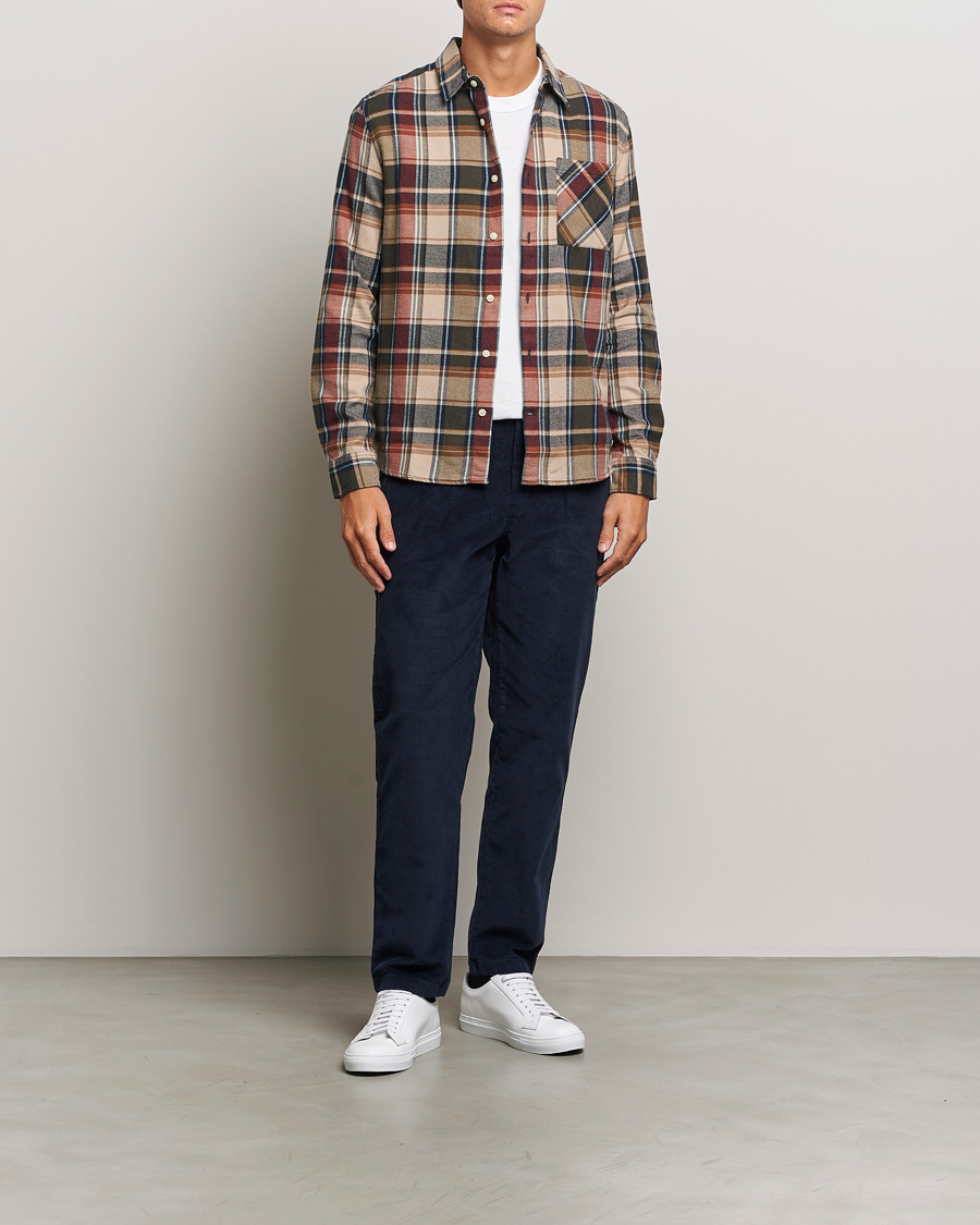 Herr | Byxor | KnowledgeCotton Apparel | Chuck Regular Cord Trousers Night Sky