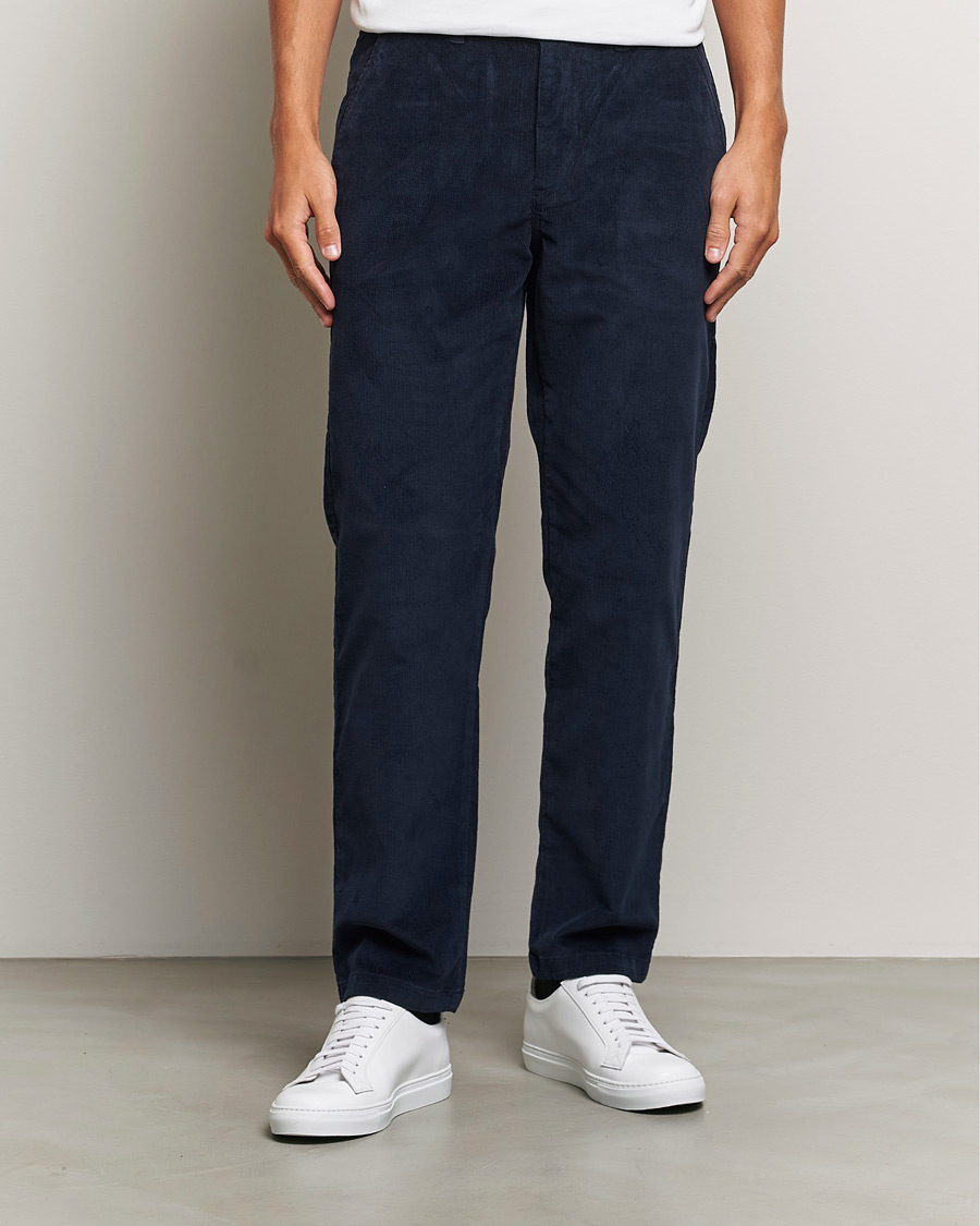 Herr | Byxor | KnowledgeCotton Apparel | Chuck Regular Cord Trousers Night Sky