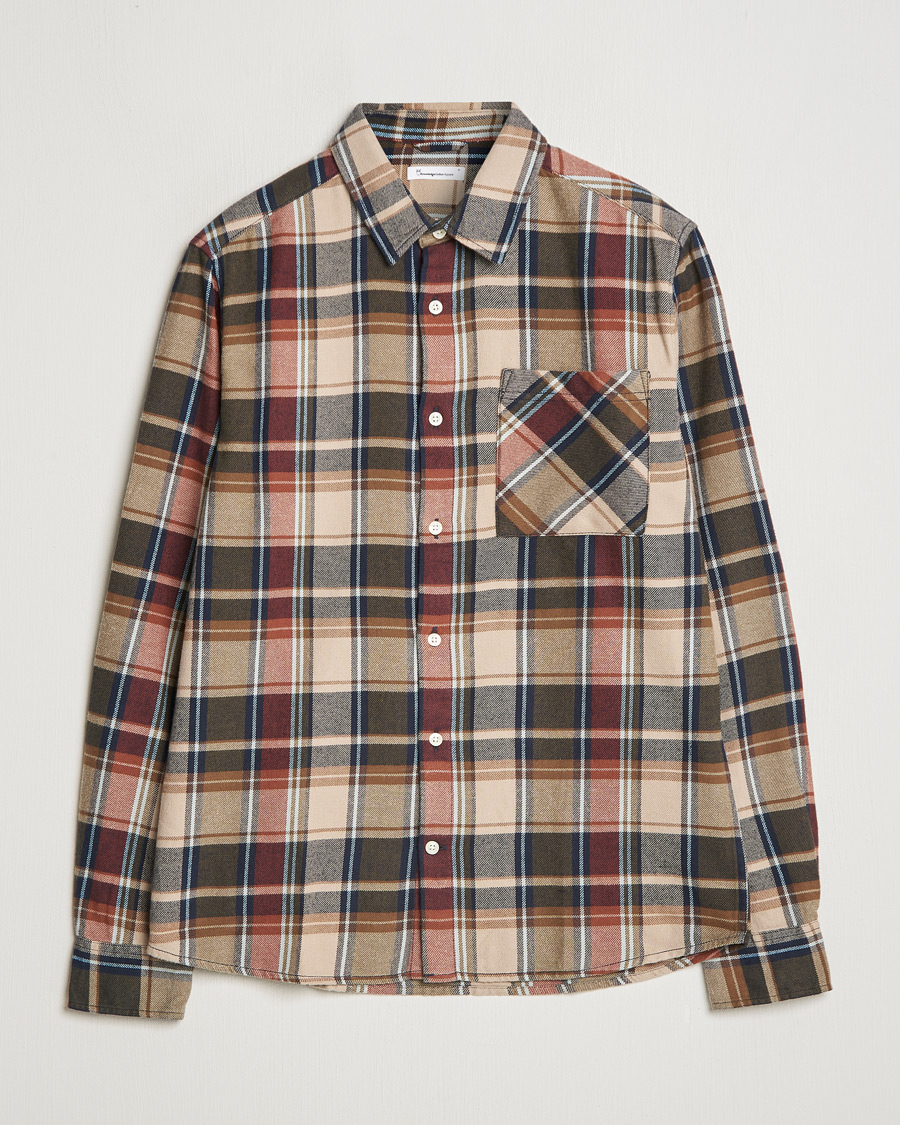 Herr | Skjortor | KnowledgeCotton Apparel | Regular Checked Flannel Shirt Multi
