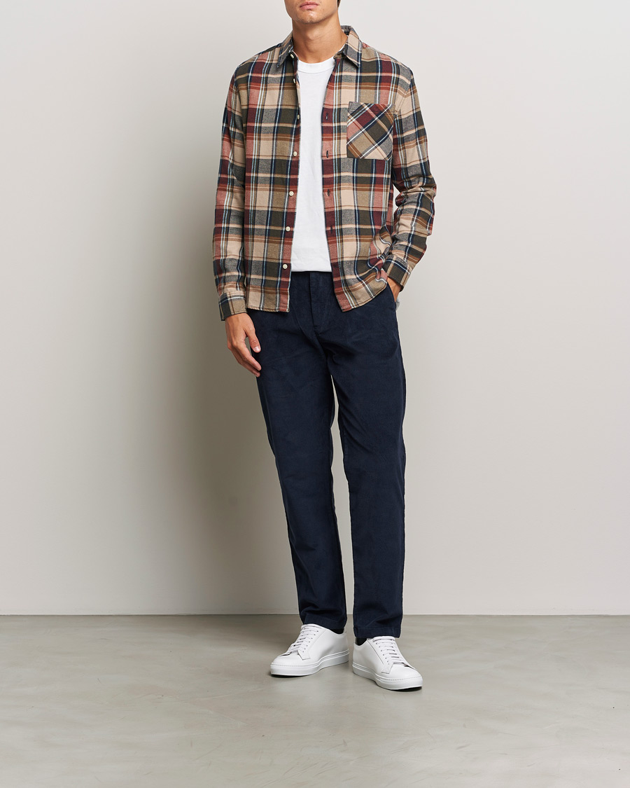 Herr | Skjortor | KnowledgeCotton Apparel | Regular Checked Flannel Shirt Multi