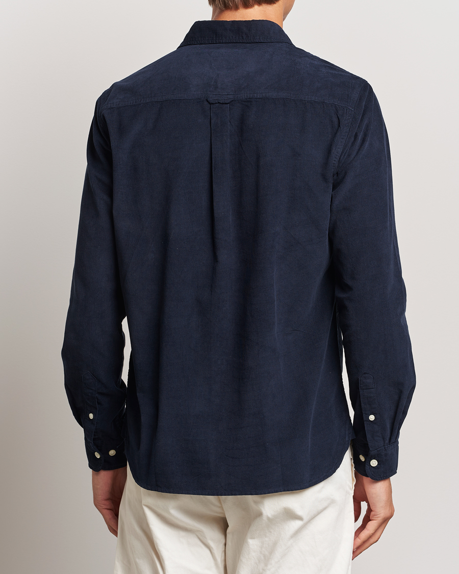 Herr | Skjortor | KnowledgeCotton Apparel | Regular Fit Corduroy Shirt Navy