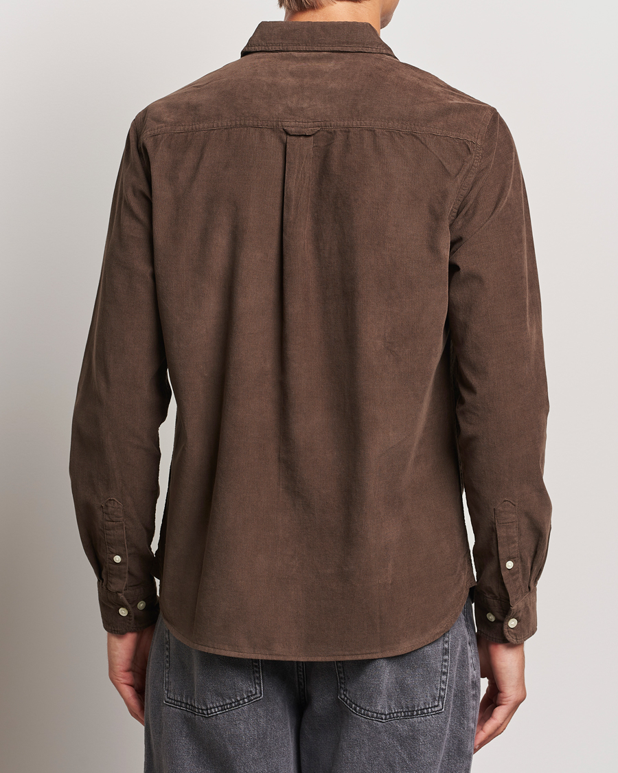 Herr | Skjortor | KnowledgeCotton Apparel | Regular Fit Corduroy Shirt Brown