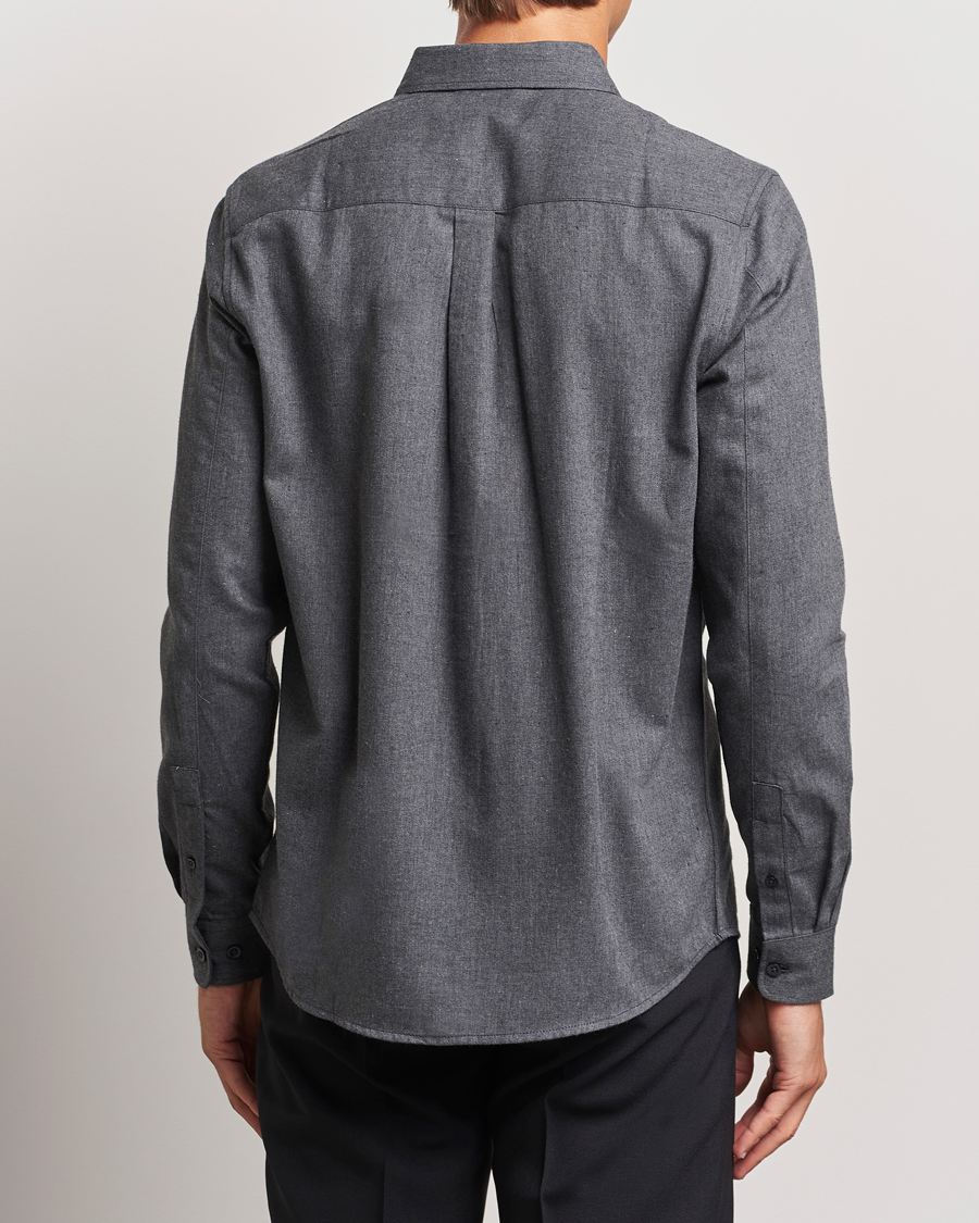 Herr | Skjortor | KnowledgeCotton Apparel | Regular Fit Melange Flannel Shirt Grey