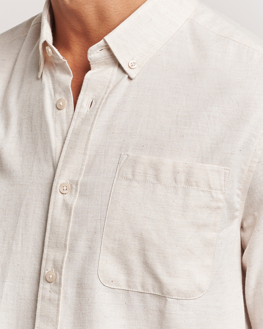 Herr | Skjortor | KnowledgeCotton Apparel | Regular Fit Melange Flannel Shirt Greish
