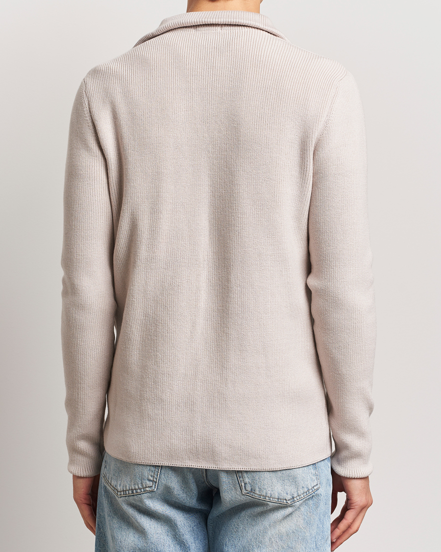 Herr | Tröjor | KnowledgeCotton Apparel | Heavy Lambswool Half Zip Off White