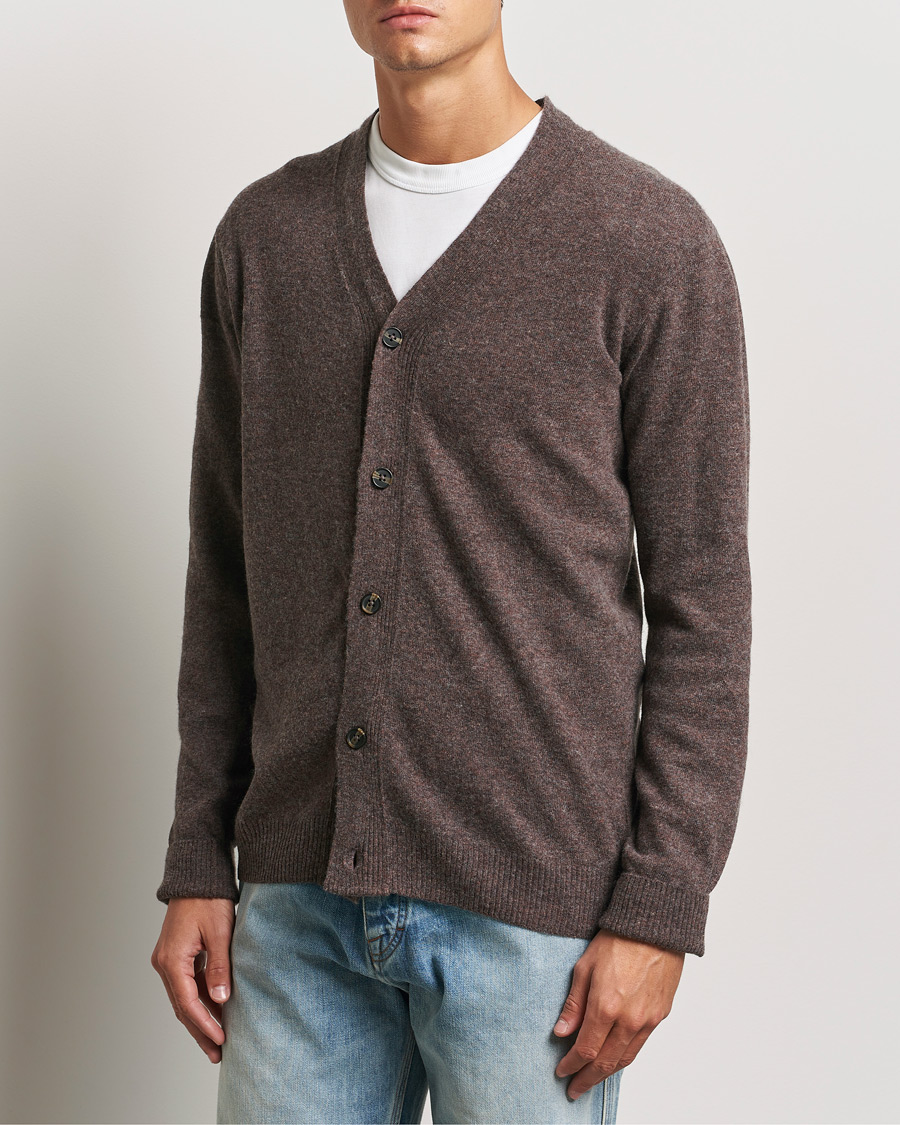 Herr | Tröjor | KnowledgeCotton Apparel | Lambswool Cardigan Brown