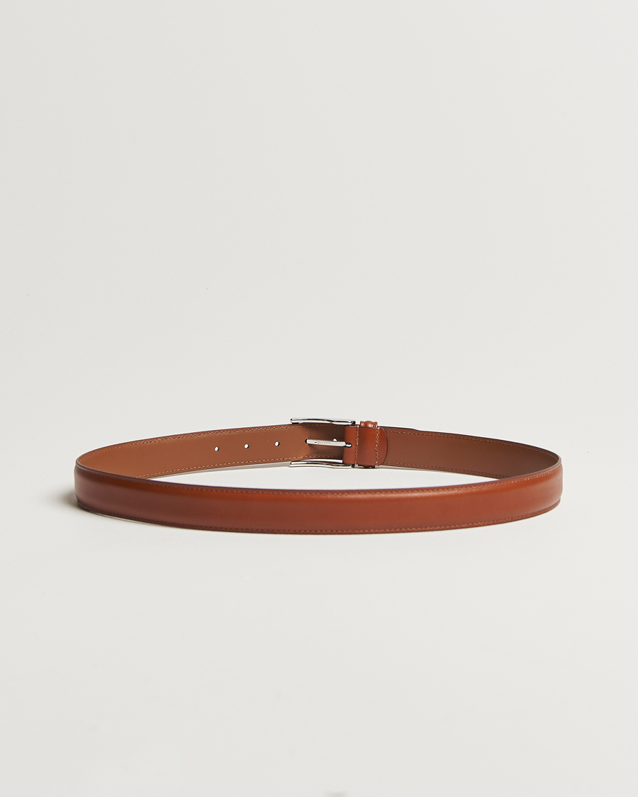 Herr | Bälten | Anderson's | Leather Suit Belt 3 cm Light Brown