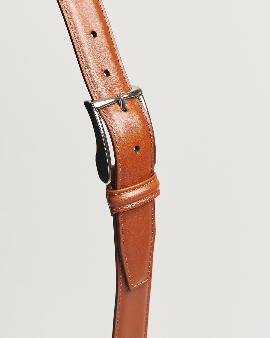 Herr | Bälten | Anderson's | Leather Suit Belt 3 cm Light Brown
