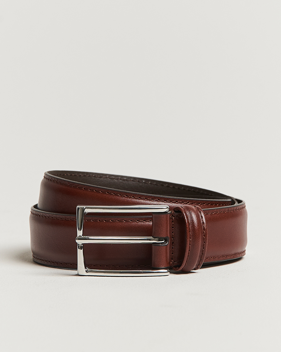 Herr | Bälten | Anderson's | Leather Suit Belt 3 cm Brown