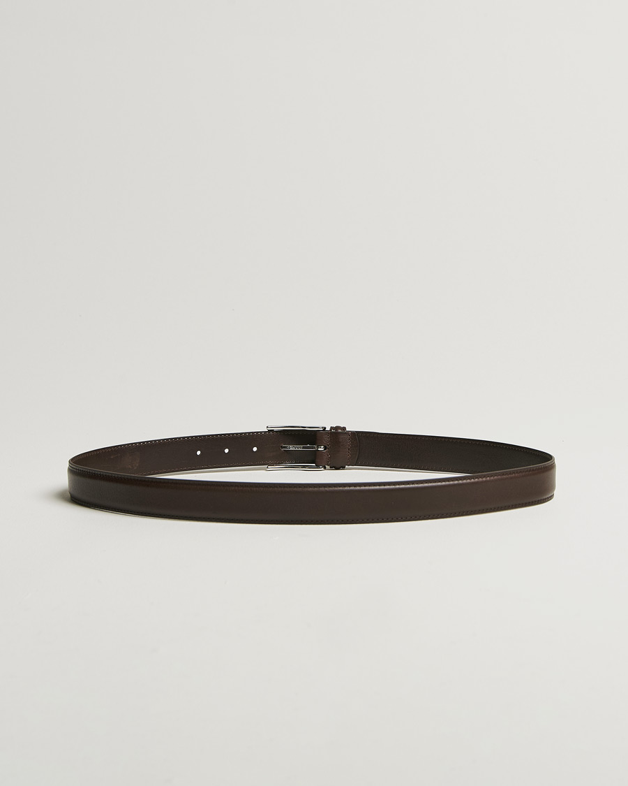 Herr | Bälten | Anderson's | Structure Leather Suit Belt 3 cm Dark Brown