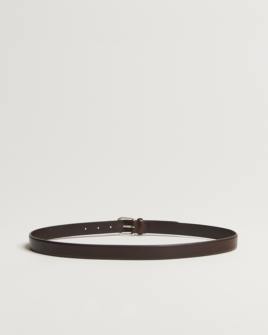 Herr | Bälten | Anderson's | Grained Leather Belt 2,5 cm Dark Brown