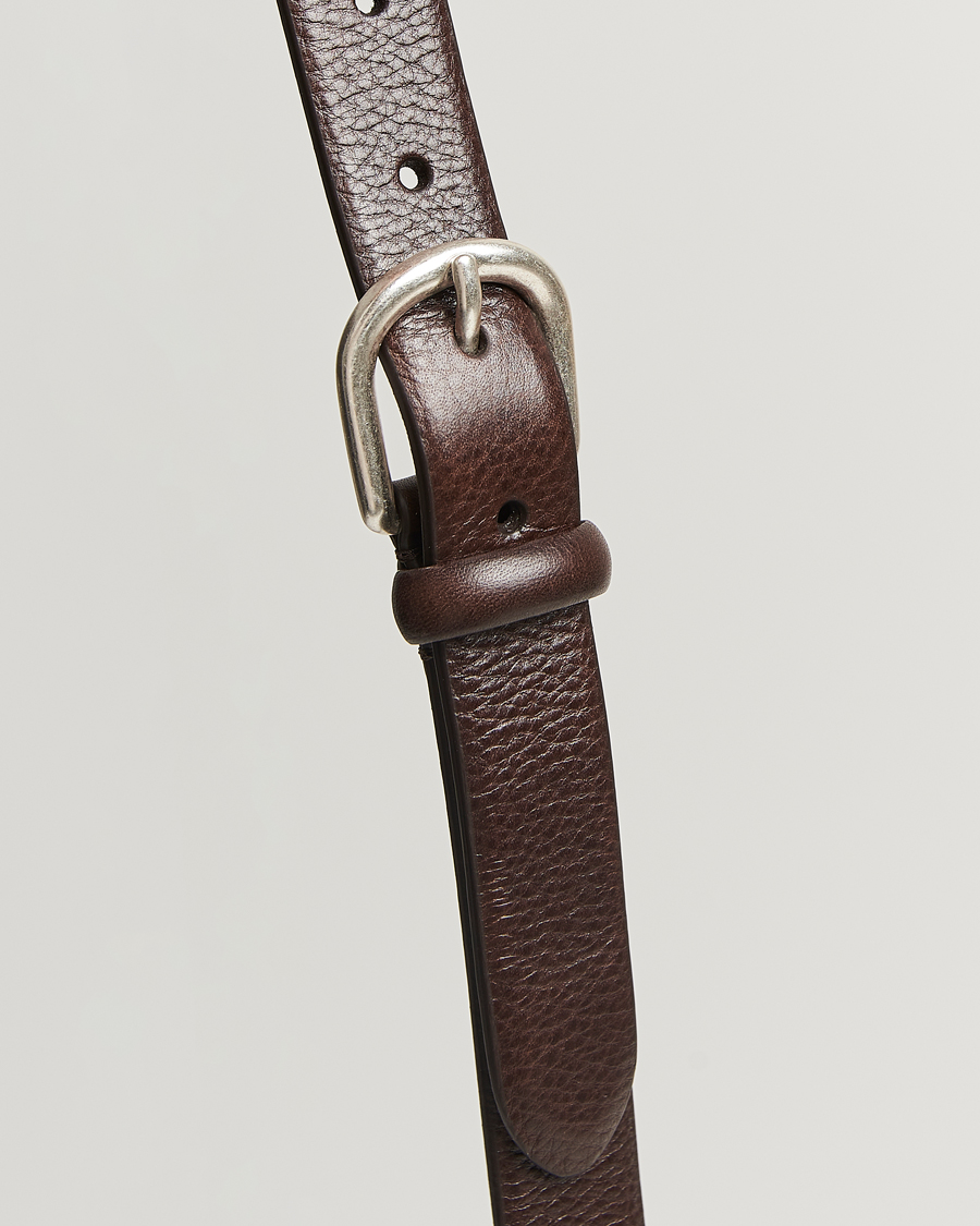 Herr | Bälten | Anderson's | Grained Leather Belt 2,5 cm Dark Brown