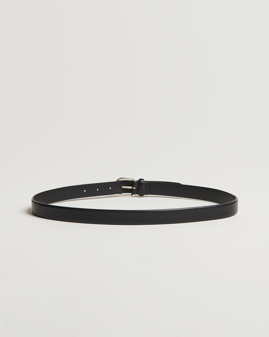Herr | Bälten | Anderson's | Grained Leather Belt 2,5 cm Black