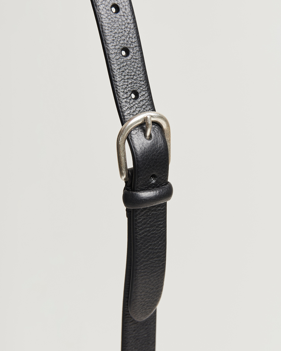 Herr | Bälten | Anderson's | Grained Leather Belt 2,5 cm Black