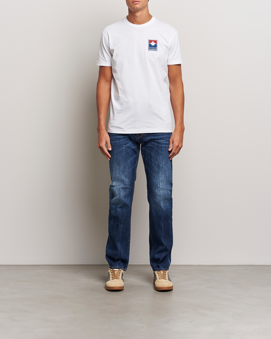 Herr | T-Shirts | Dsquared2 | Cool Fit Leaf T-Shirt White