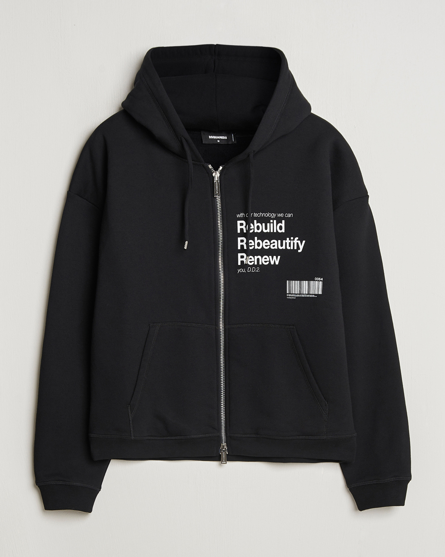 Herr | Tröjor | Dsquared2 | Logo Full Zip Hoodie Black