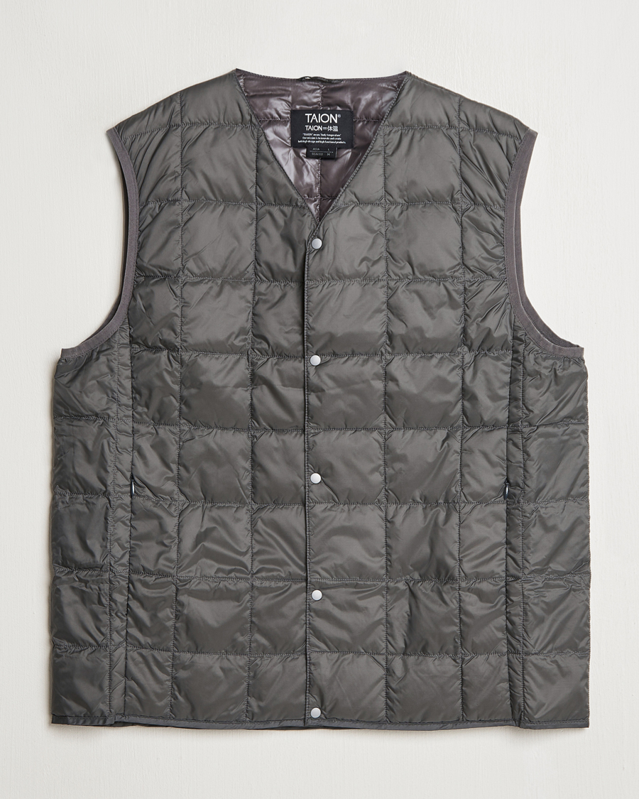Herr | Jackor | TAION | V-Neck Lightweight Down Vest Dark Grey