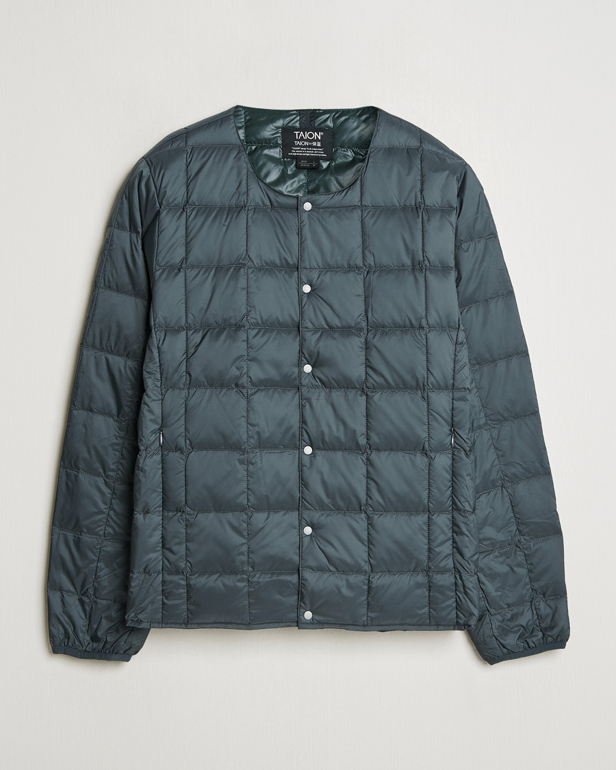 Herr | Jackor | TAION | Crew Neck Button Down Jacket Charcoal
