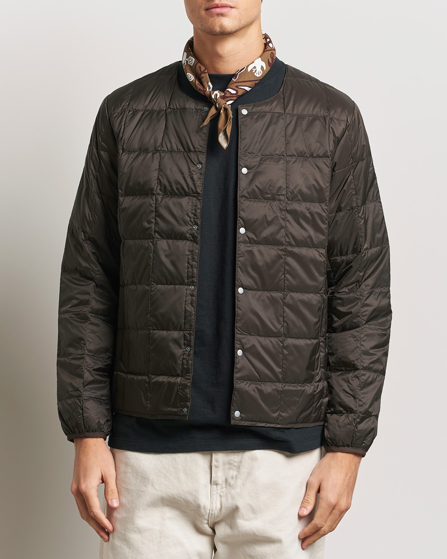 Herr | Jackor | TAION | Crew Neck Button Down Jacket Dark Choco