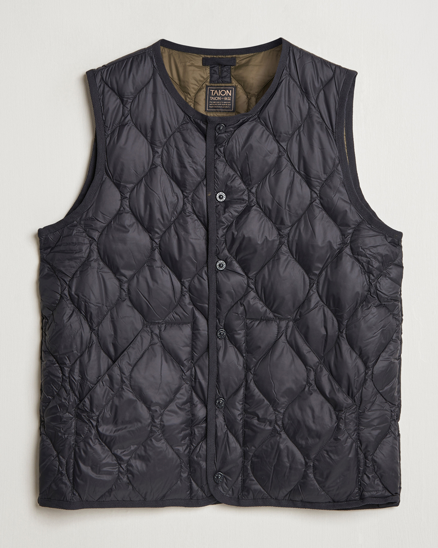 Herr | Jackor | TAION | Military Crew Neck Down Vest Black