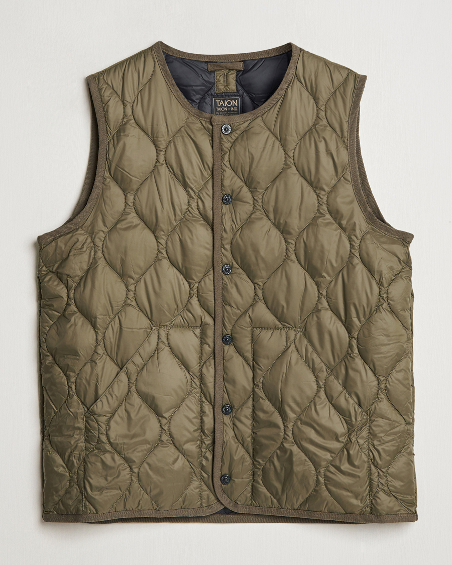 Herr | Jackor | TAION | Military Crew Neck Down Vest Dark Olive