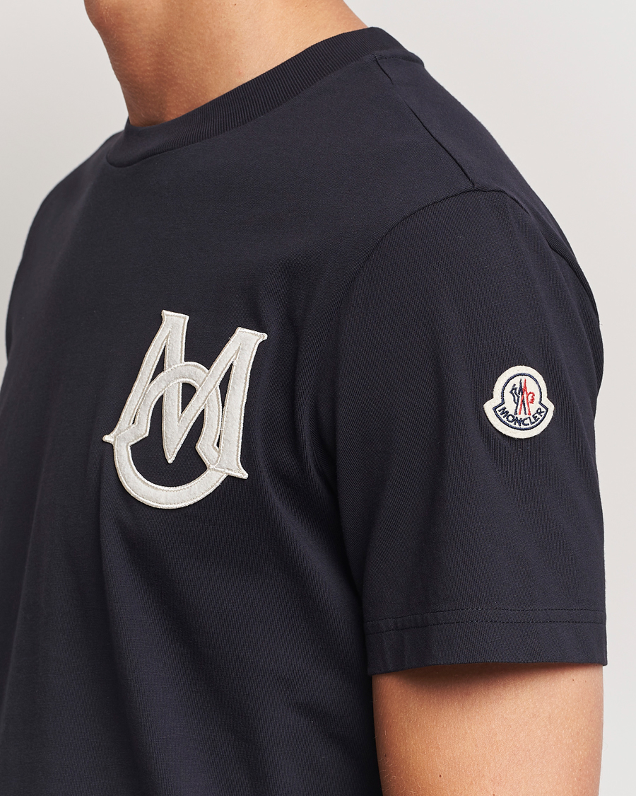 Herr | T-Shirts | Moncler | Embossed Logo T-Shirt Navy