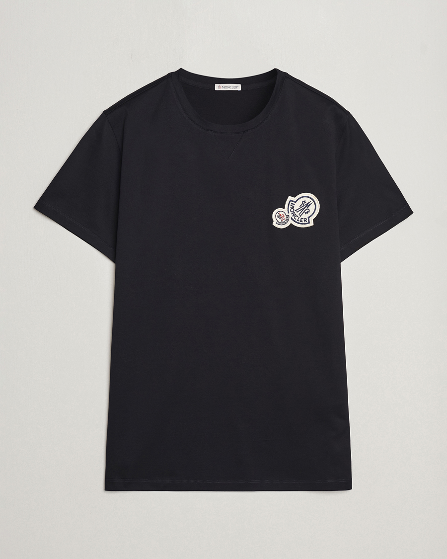 Herr | T-Shirts | Moncler | Double Logo T-Shirt Black