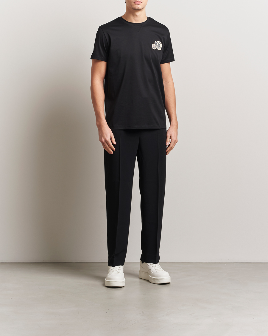 Herr | T-Shirts | Moncler | Double Logo T-Shirt Black