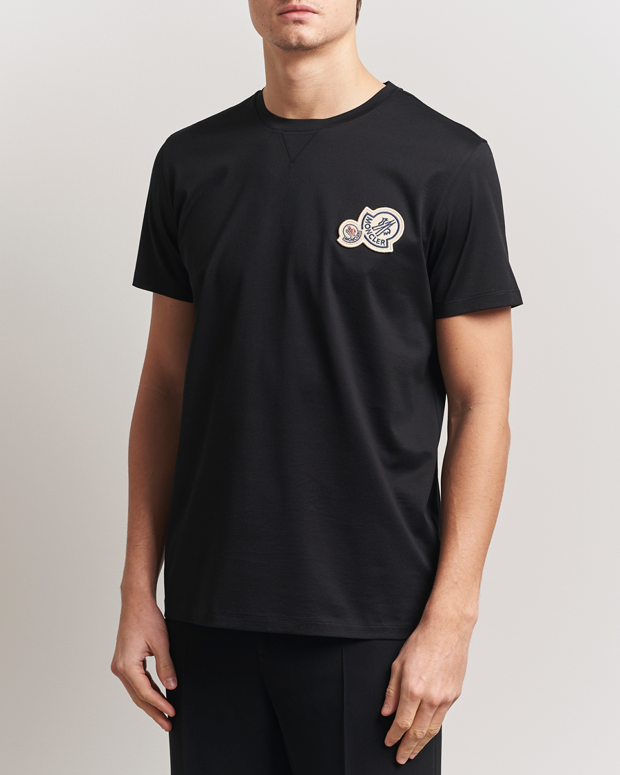 Herr | T-Shirts | Moncler | Double Logo T-Shirt Black