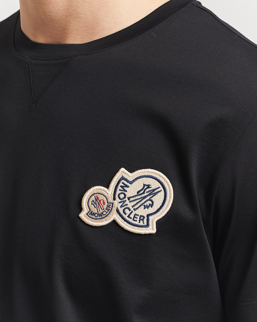 Herr | T-Shirts | Moncler | Double Logo T-Shirt Black