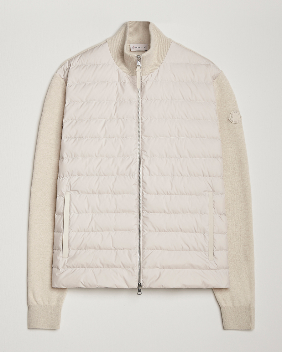 Herr | Jackor | Moncler | Full Zip Padded Cardigan Off White