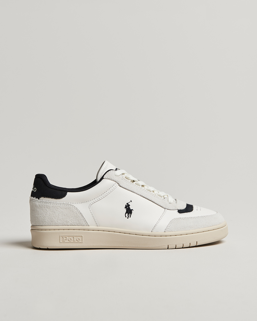 Herr | Polo Ralph Lauren Polo Court Sneaker Deckwash White/Black | Polo Ralph Lauren | Polo Court Sneaker Deckwash White/Black
