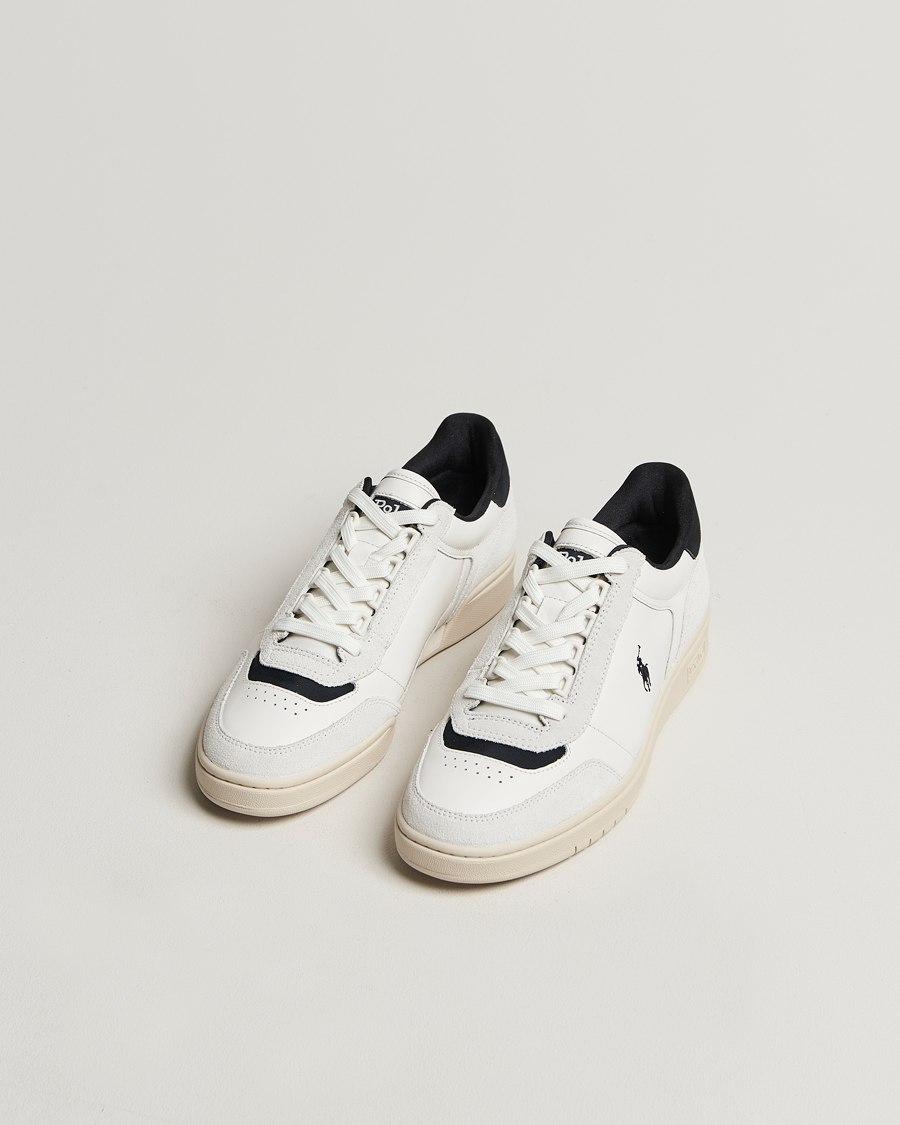 Herr | Polo Ralph Lauren Polo Court Sneaker Deckwash White/Black | Polo Ralph Lauren | Polo Court Sneaker Deckwash White/Black