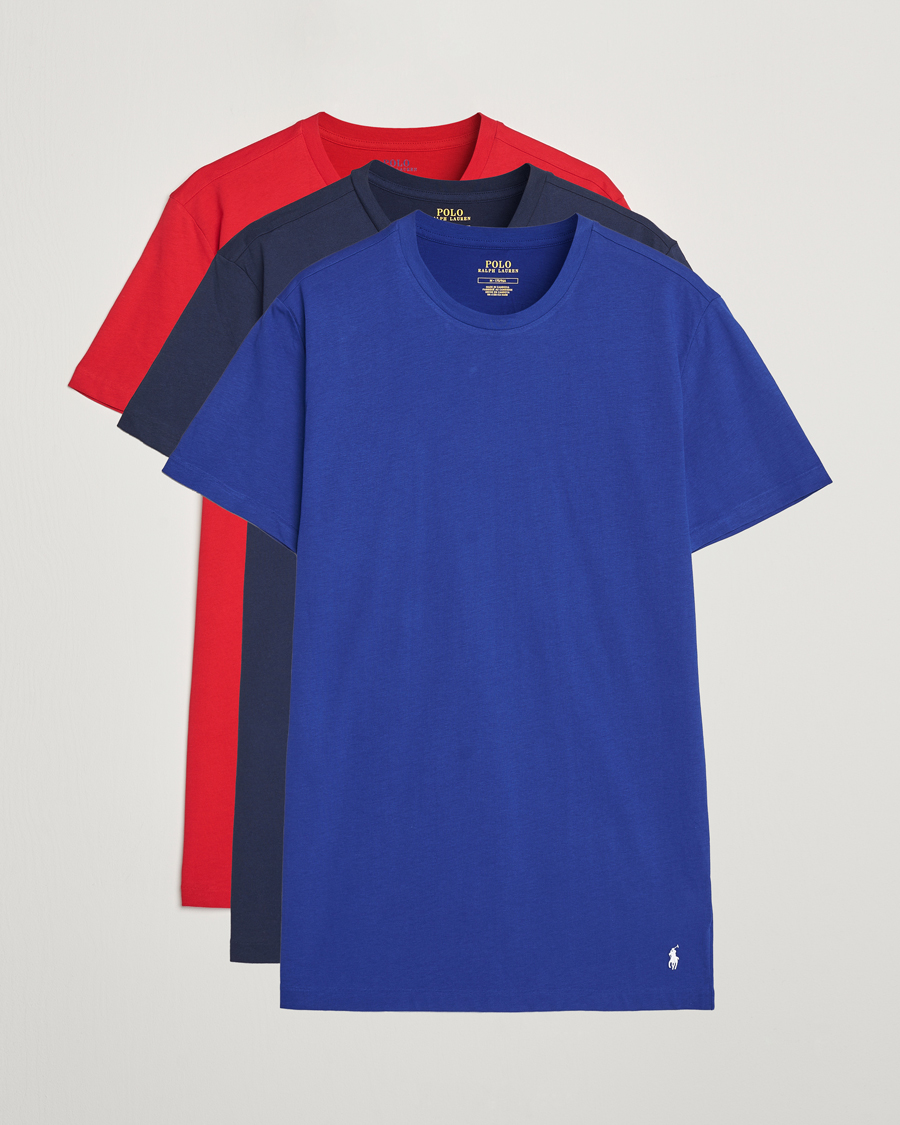 Herr | T-Shirts | Polo Ralph Lauren | 3-Pack Crew Neck T-Shirt Blue/Navy/Red