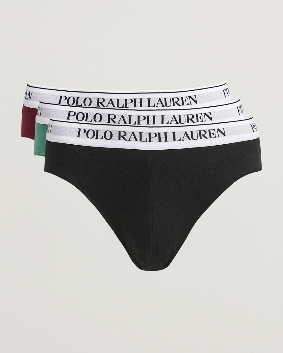 Herr | Underkläder | Polo Ralph Lauren | 3-Pack Brief Damson Red/Black/Fairway Green