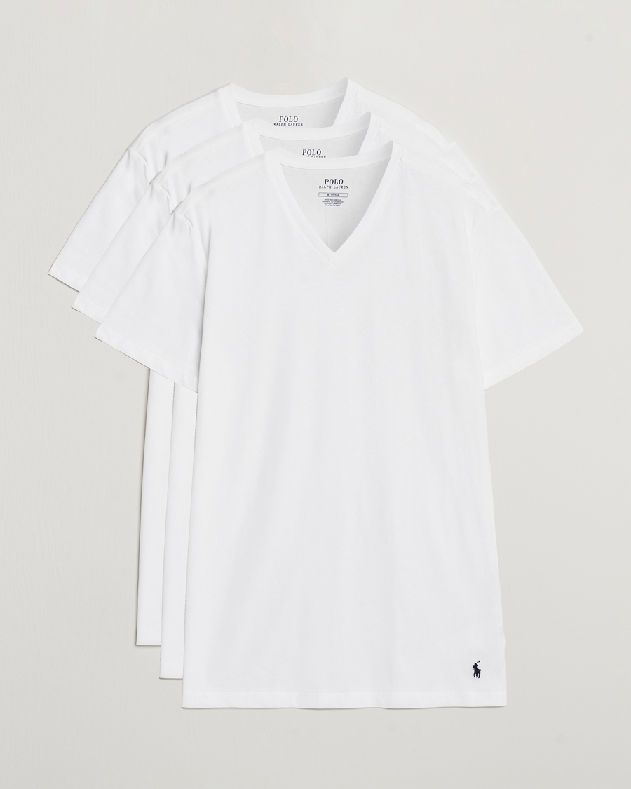 Herr | T-Shirts | Polo Ralph Lauren | 3-Pack V Neck T-Shirt White
