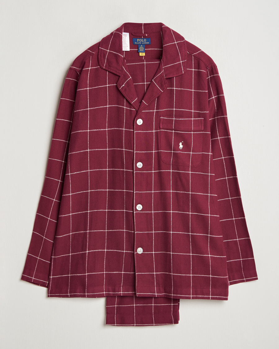 Herr | Polo Ralph Lauren Pyjama Set Damson Red Windowpane | Polo Ralph Lauren | Pyjama Set Damson Red Windowpane