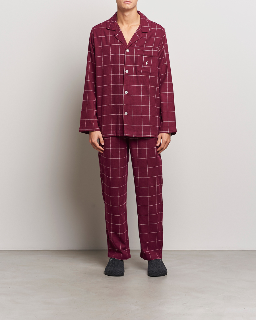 Herr | Polo Ralph Lauren Pyjama Set Damson Red Windowpane | Polo Ralph Lauren | Pyjama Set Damson Red Windowpane