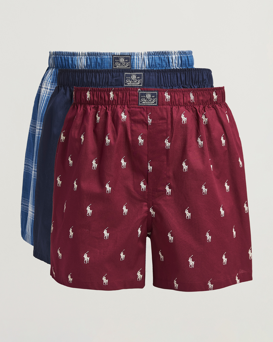 Herr | Underkläder | Polo Ralph Lauren | 3-Pack Woven Boxer Plaid/Navy/Red PP