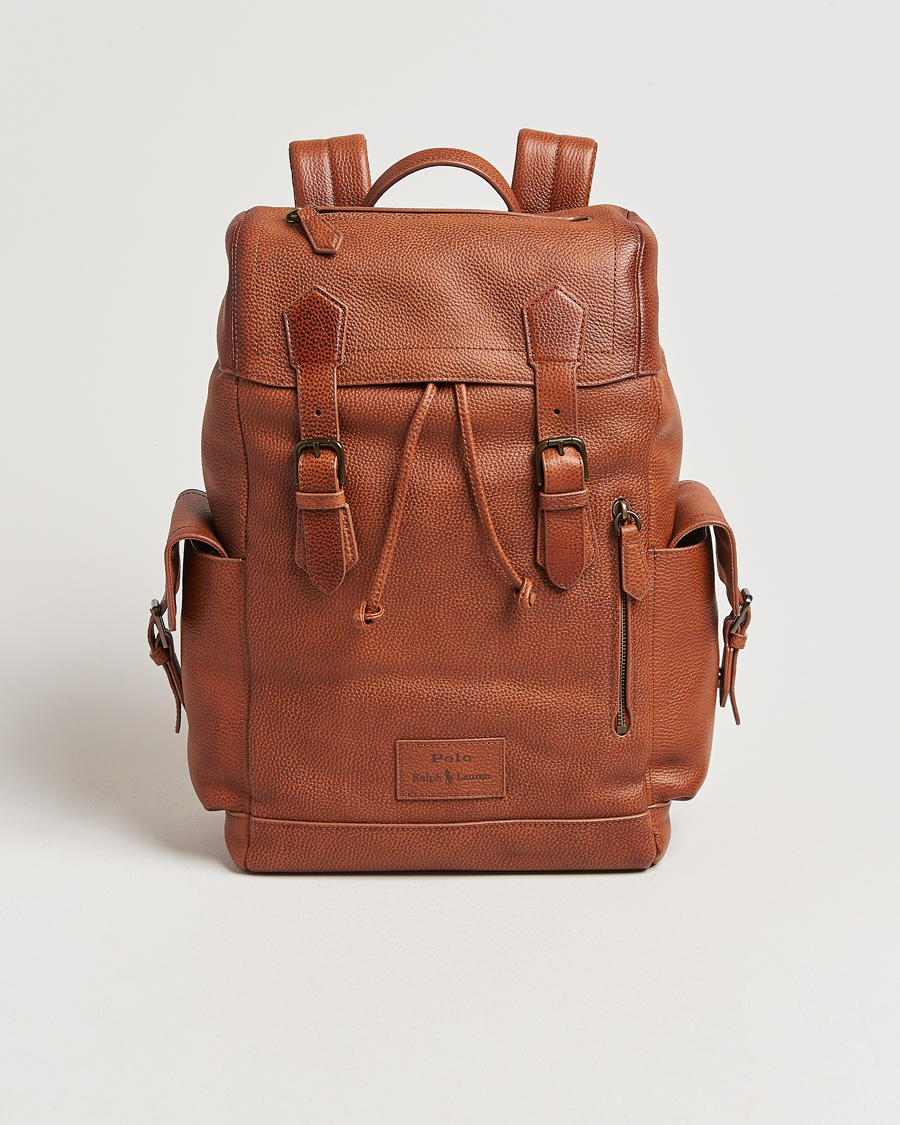 Herr | Polo Ralph Lauren Leather Flap Backpack Saddle Brown | Polo Ralph Lauren | Leather Flap Backpack Saddle Brown