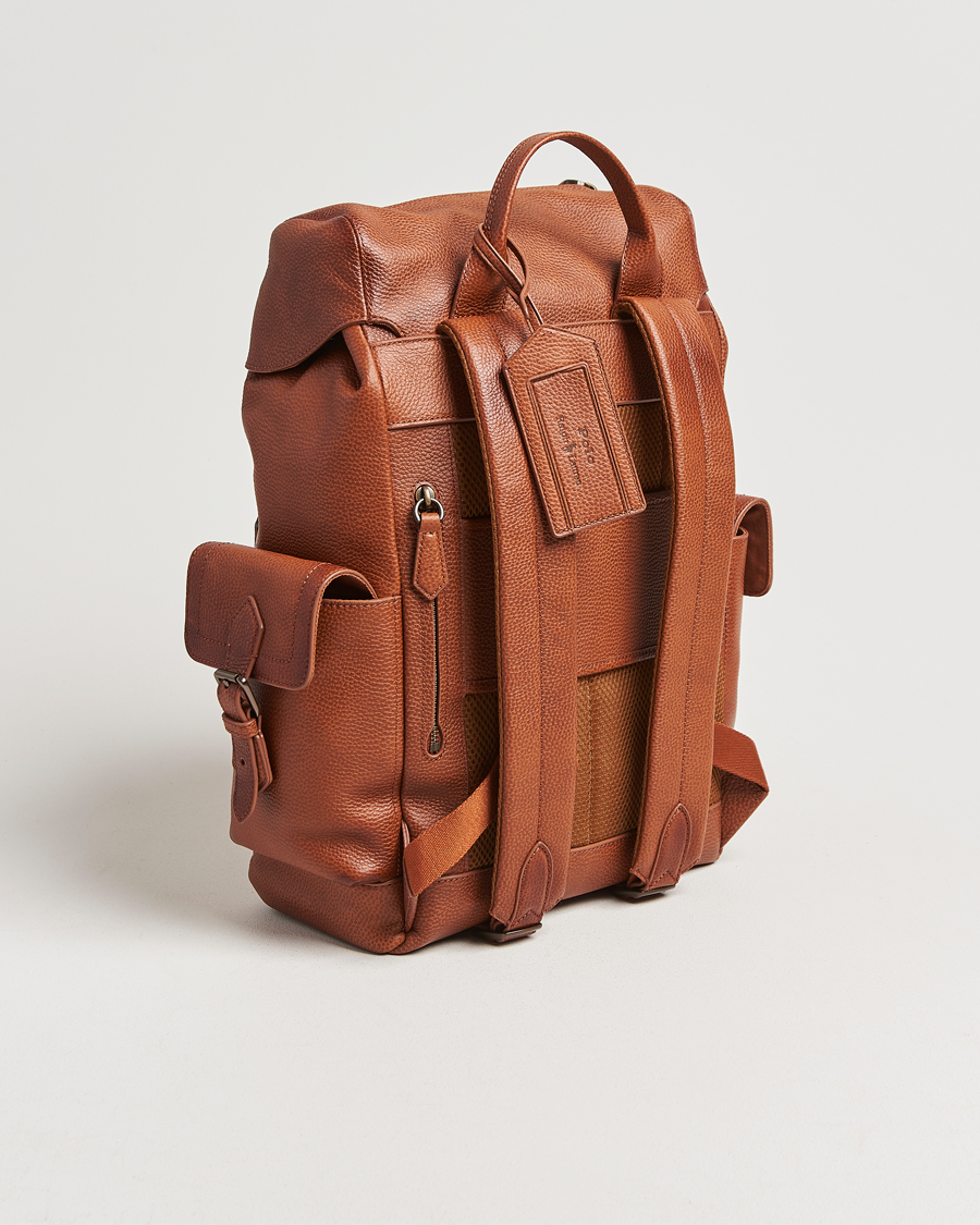 Herr | Polo Ralph Lauren Leather Flap Backpack Saddle Brown | Polo Ralph Lauren | Leather Flap Backpack Saddle Brown