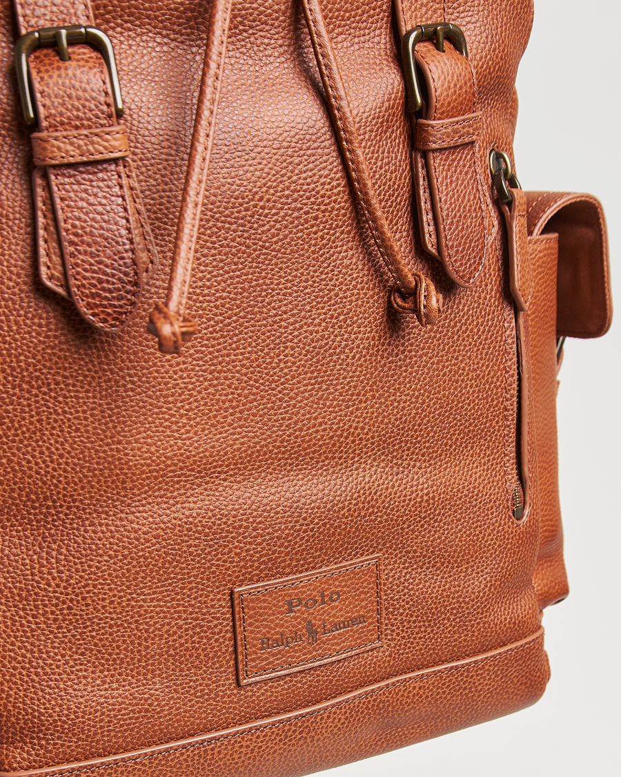 Herr | Polo Ralph Lauren Leather Flap Backpack Saddle Brown | Polo Ralph Lauren | Leather Flap Backpack Saddle Brown